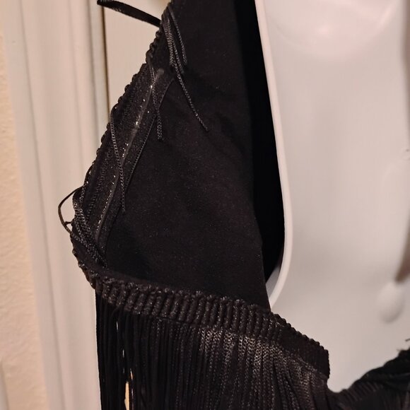 Unique Vintage Maines Black Jumpsuit with Gold Trim NWT - Picture 11 of 12